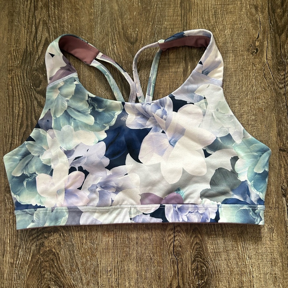 Floral Print Sports Bra Old Navi